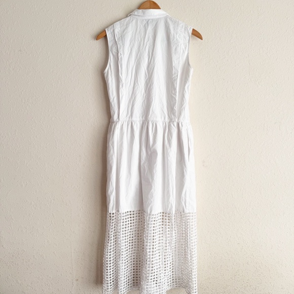 Sea New York White Button Up Midi Dress Minimalist Quiet Luxury Old Money Size 8 - Picture 7 of 7